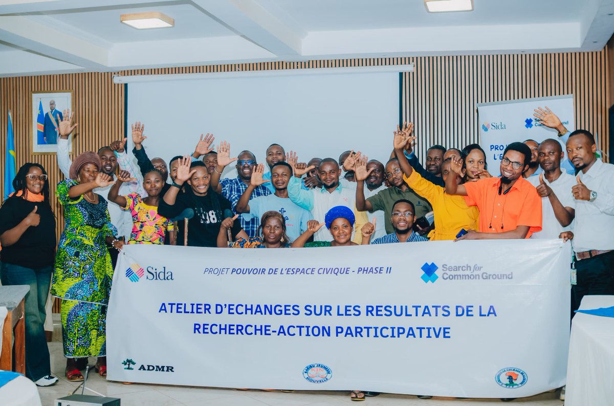 Le 24 juillet à Bukavu, Search For Common Ground &amp; ses partenaires (ADMR, CCF, KJN) ont échangé avec les parties prenantes sur la gouvernance locale. Succès, défis &amp; perspectives partagés pour renforcer l’impact de la phase actuelle du projet. #GouvernanceLocale #SudKivu