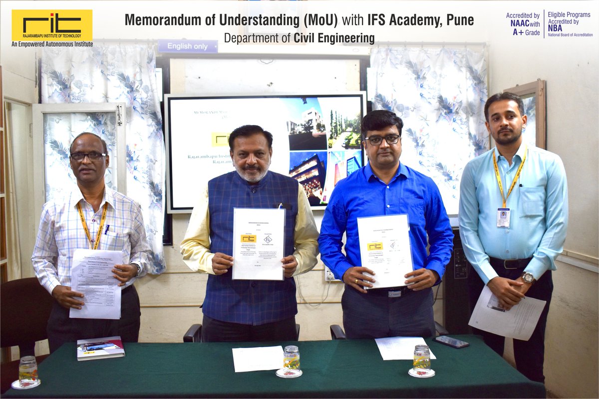 ritindia1983's tweet image. 🎉 RIT Islampur signs MoU with IFS Academy, Pune!
🚀 Launching Centre of Excellence (Bentley Systems Infra Lab) in Civil Engg Dept.
🎯 Focus: Skill training, certifications, internships &amp;amp; more!
#RITIslampur #BentleySystems #MoUSigning #CivilEngineering #SkillDevelopment