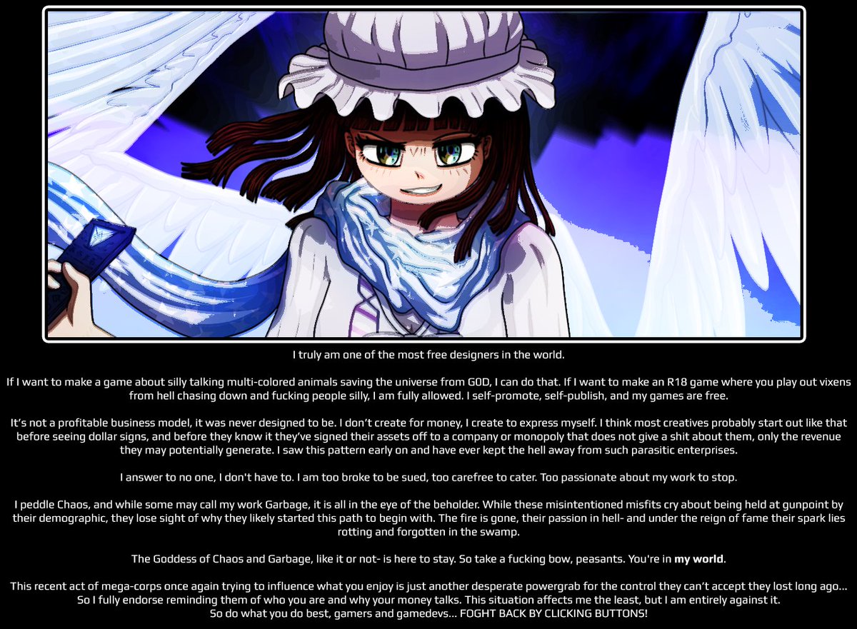 RemiChan_CCC's tweet image. This industry is a fucking joke.
Even as someone in as good a position as I am, I'm able to see that if you're resorting to silencing your opponent, then you were never worthy of a moral opinion.
change.org/p/tell-masterc…
Sign that if you care.