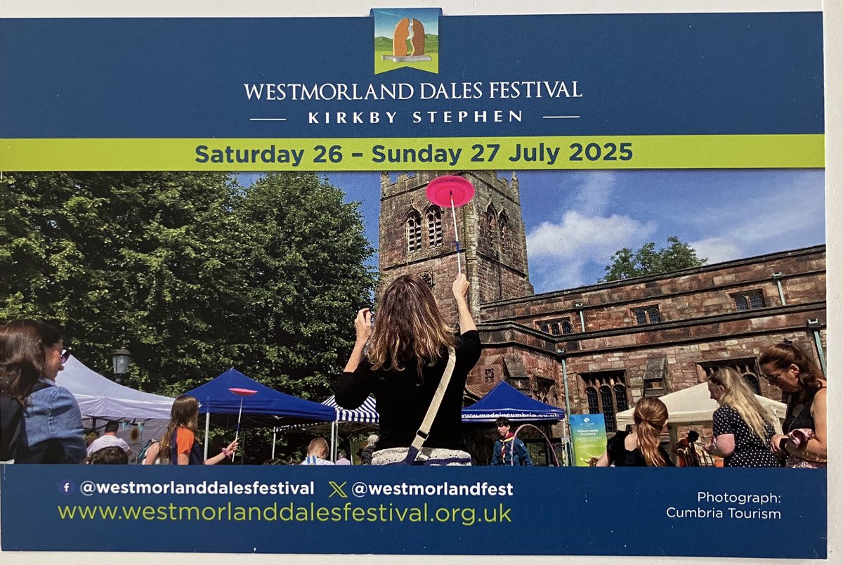 VisitEden's tweet image. . @westmorlandfest this Saturday 26 & Sunday 27 July in Kirkby Stephen.
A packed weekend of exploration, events & entertainment for all planned. Including guided walks, a bus tour to Hawes & the Dales Countryside Museum, family activities & lots more!
orlo.uk/lwXH9