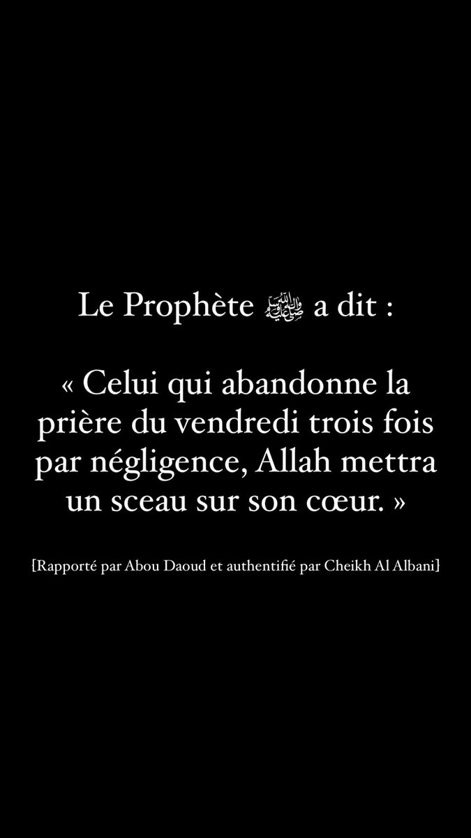 moussa_tawhid's tweet image. Celui qui abandonne la prière du vendredi....