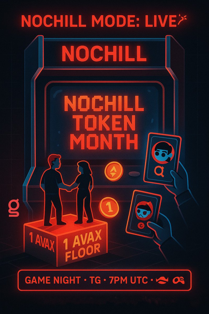 gauge_e1's tweet image. NOCHILL fam quick reminder
Token Month is still LIVE on Gauge 🧨
✅ Get yourself to 1 AVAX floor
✅ Or buy into a creator that’s already there
✅ You can even buy the NOCHILL profile directly 👀
Game Night drops TOMORROW on TG 🎮
🕖 7PM UTC don’t miss it.
Pull up. Bring the…