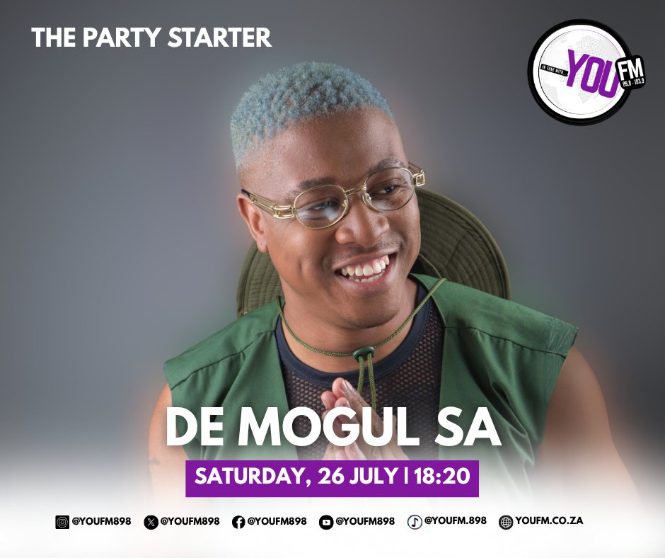 #InTuneWithYOU (@youfm898) on Twitter photo ๐จ Sound the alarms! ๐จ
YOU FM's resident DJ, <a href="/DeMogulSA/">OE BATLA KAE</a>, is coming through with pure ๐ฅ on the decks this Friday from 18:20 to 18:40 on #ThePartyStarter, hosted by <a href="/SydneyLetsapa/">#SydnatureGin</a>.
Whether you're in traffic or chilling at home, make sure you're tuned in for nothing but good ๐จ Sound the alarms! ๐จ
YOU FM's resident DJ, <a href="/DeMogulSA/">OE BATLA KAE</a>, is coming through with pure ๐ฅ on the decks this Friday from 18:20 to 18:40 on #ThePartyStarter, hosted by <a href="/SydneyLetsapa/">#SydnatureGin</a>.
Whether you're in traffic or chilling at home, make sure you're tuned in for nothing but good