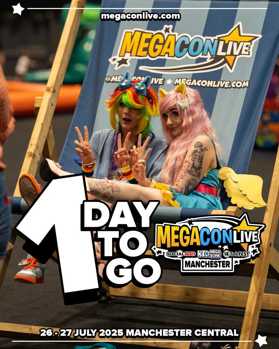 megaconlive's tweet image. 1 DAY TO GO! How's that con crunch looking..?! Get ready to join us TOMORROW at Manchester Central as we open the doors to MegaCon Live Manchester! Get your tickets before it's too late and don't miss out - megaconlive.com