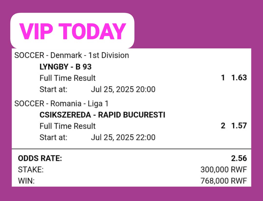 Todayz_Pick's tweet image. FRIDAY VIP TICKET..........
TOTAL ODDS: 2+🔥
90% Trusted....................
FANSPORT CODE: ND3KF
Register here 👇
cutt.ly/vrI8aK1w