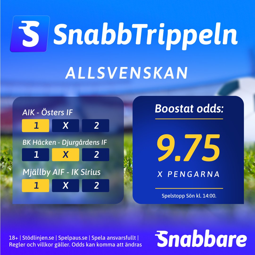 Snabbare's tweet photo. Trippelboosten du inte vill missa – exklusivt hos Snabbare! 

Spela här 👉https://t.co/HZUV23qVWx

18+ Spela ansvarsfullt https://t.co/a1zggJk6xT