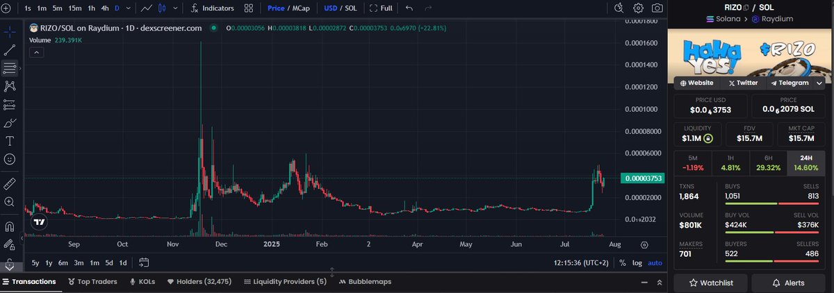 DutchAlphaCalls's tweet image. People have no idea what is about to happen. Rizo will be leading this bull run. Don't fade this might be your last cheap entry.
"Everything so far has been accumulation. The real parabolic moves haven’t even begun."
#RIZO @hahayesonsol