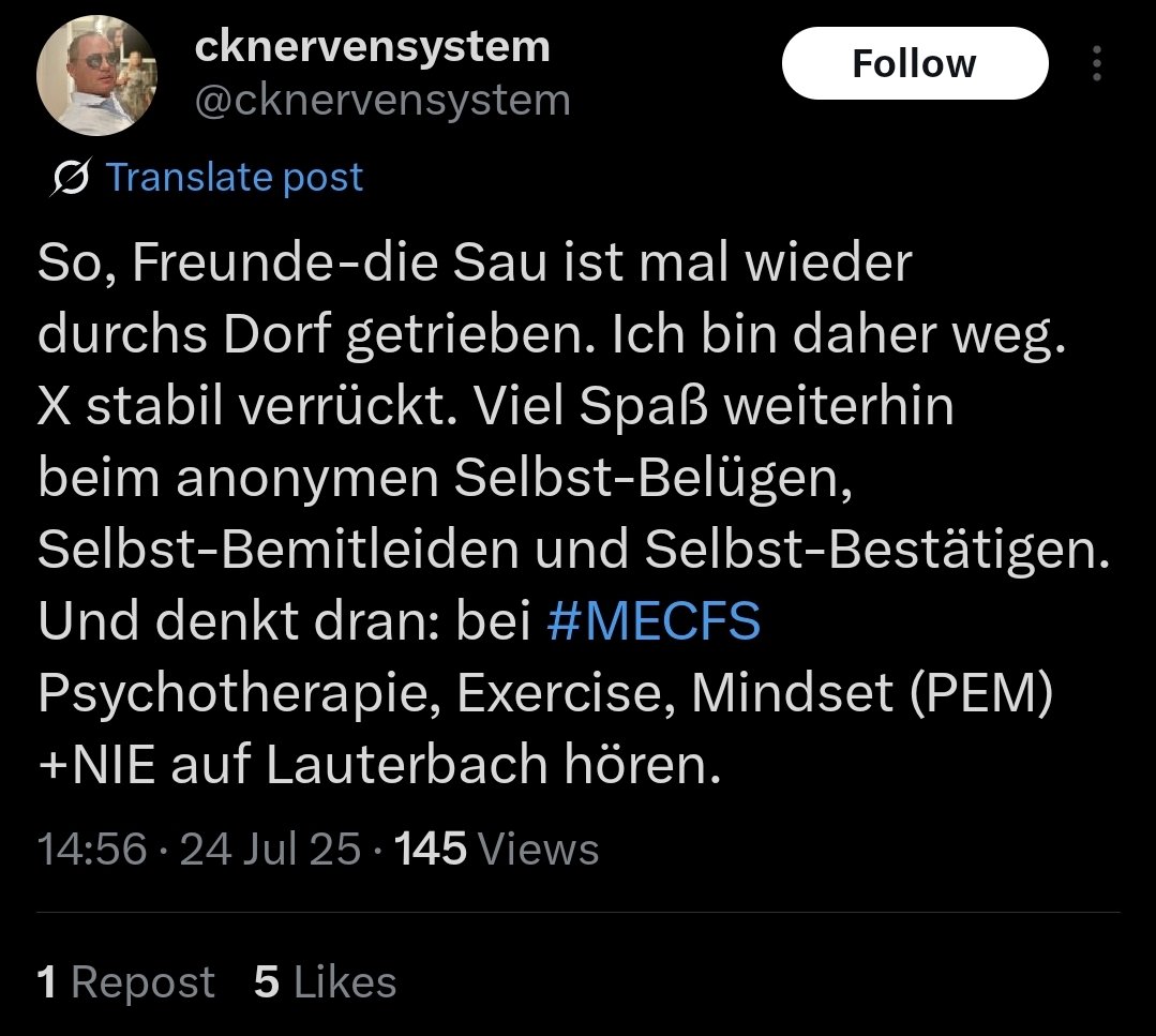 Kadda0306's tweet image. Der &quot;Professor&quot; zeigt mit seiner Verabschiedung unprofessionell: Es geht ihm nicht um Wissenschaft, sondern um Macht, Provokation und persönliche Abwertung. Auf dem Rücken schwerkranker Menschen. #MEcfs #Ableismus