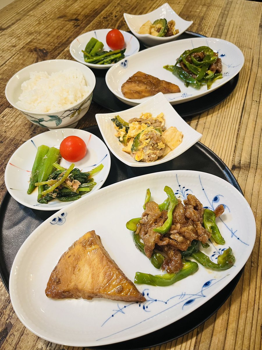 子供達の夕ご飯は、カジキの煮付け、青椒肉絲、ゴーヤチャンプルーなど。
下の子はまだ習い事中でこのあとお迎えに行かなければいけない。上の子の勉強もある。