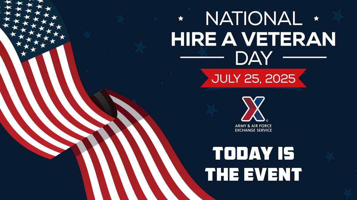 It’s #NationalHireAVeteranDay, and the Exchange is #WhereHeroesWork. Exchanges around the world are hosting special events and on-the-spot interviews to celebrate! Learn more about starting your career: aafes.media/4lUujG7.