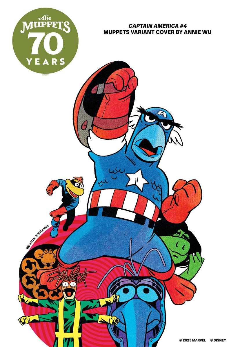 DisneyReact's tweet photo. ‼️ Marvel Comics se suma a celebrar el 70 aniversario de #LosMuppets con estas nuevas portadas alternativas https://t.co/r7VlbOveAv