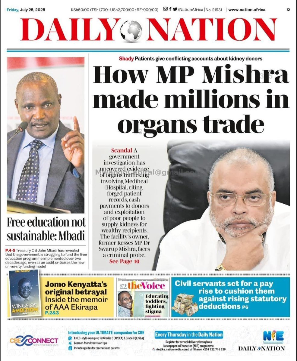Belive_Kinuthia's tweet image. MP Mishra made millions in the organ trade.
A government investigation has uncovered evidence of organ trafficking involving Mediheal Hospital.
The investigation found:
✅️Forged patient records
✅️Cash payments to donors
✅️Exploitation of poor individuals who were used…