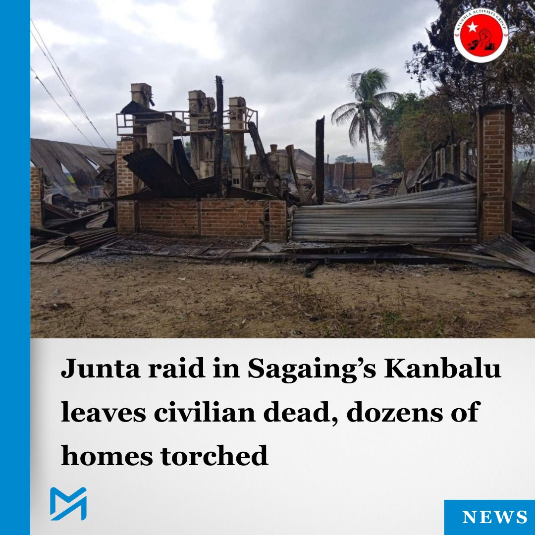 Myanmar_Now_Eng's tweet image. Residents say military troops torched nearly 80 homes and destroyed vital rice supplies
Read more:
myanmar-now.org/en/news/junta-…