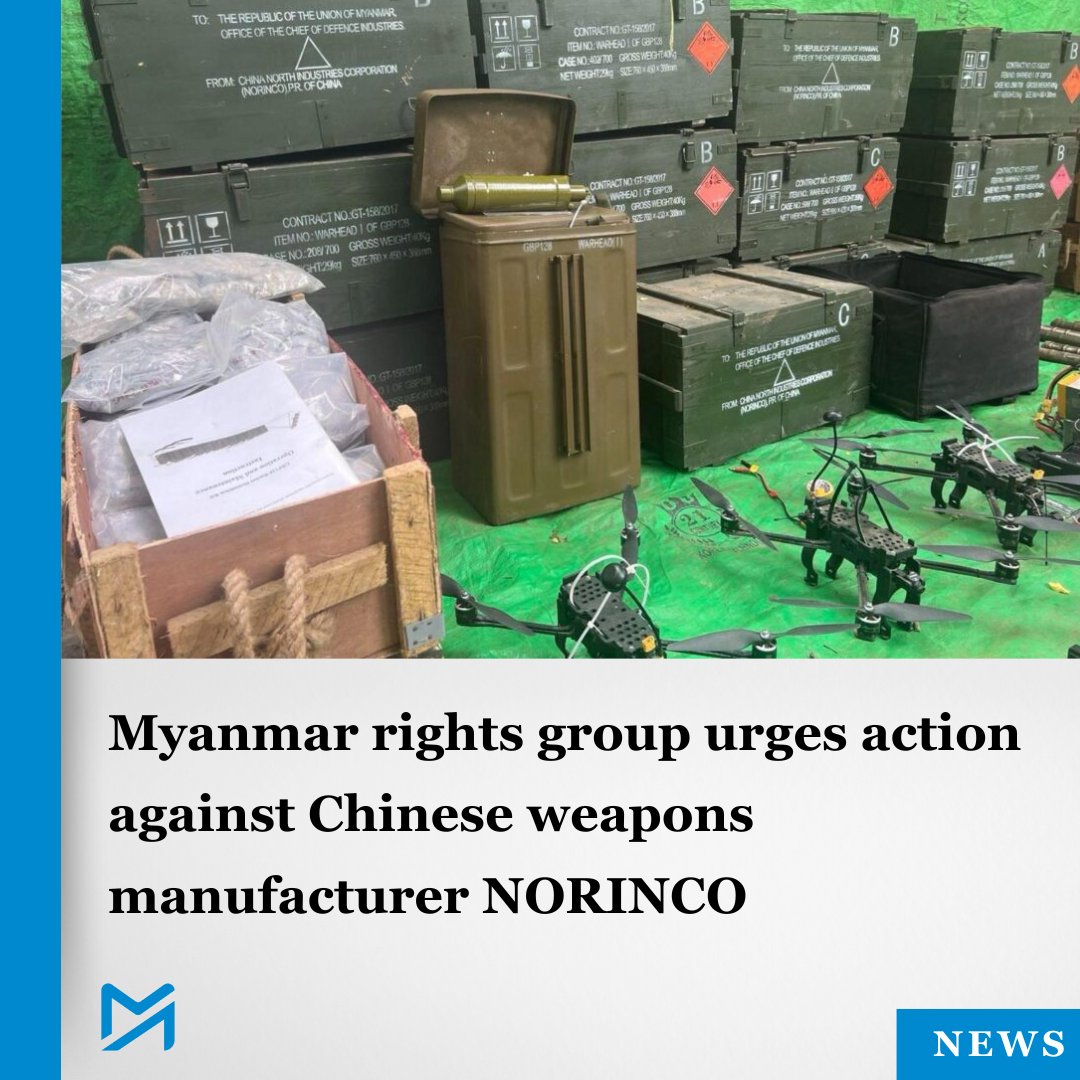 Myanmar_Now_Eng's tweet image. The call comes amid growing concern over China’s role as a chief supplier of weapons to Myanmar’s military junta
Read more:
myanmar-now.org/en/news/myanma…