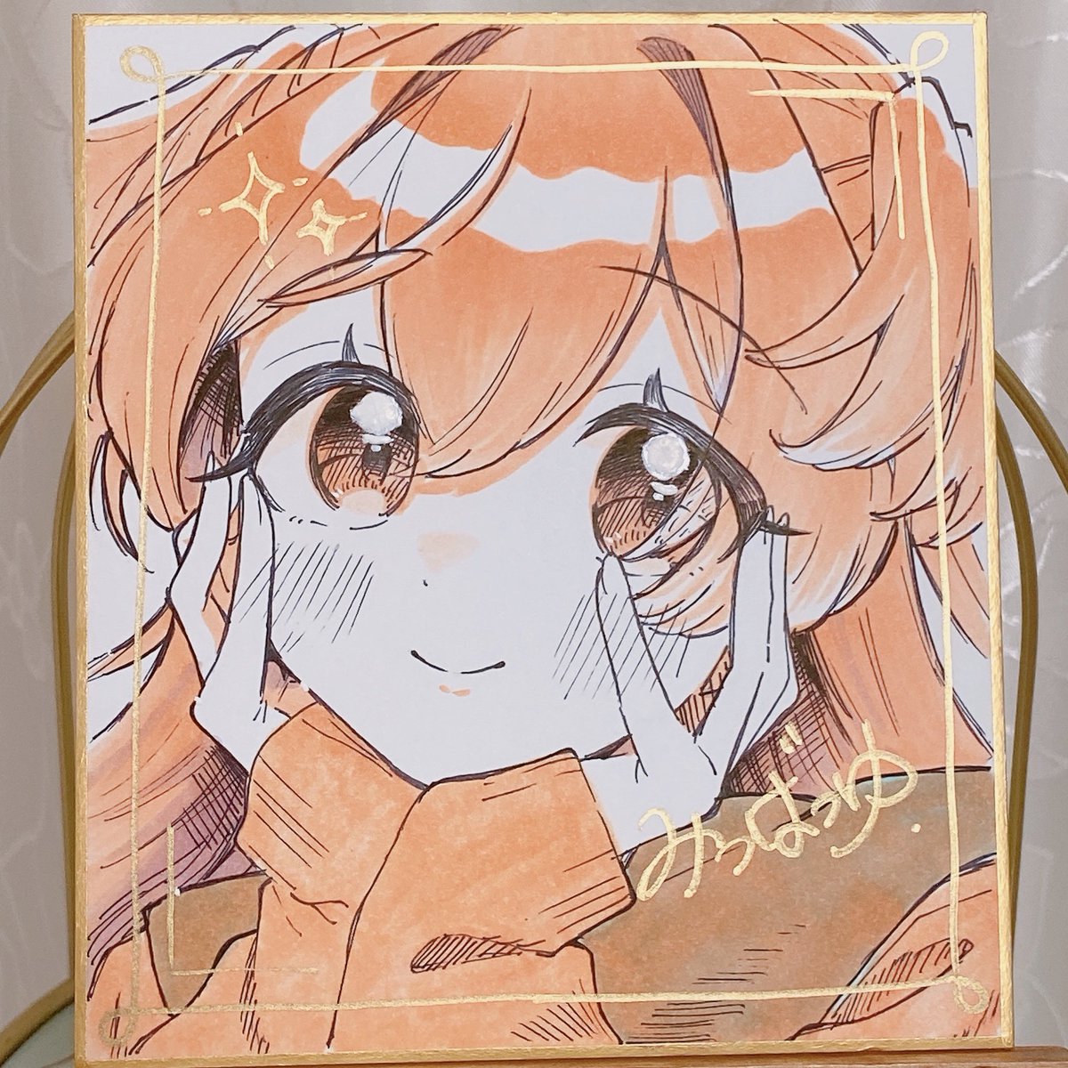 chakitsume's tweet image. 色紙こんな感じです☺️めっちゃ可愛く描けた☺️