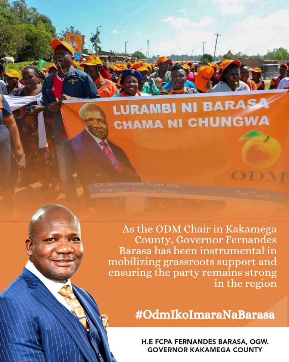 Governor Fernandes Barasa has made ODM more than a party; it’s now a people-driven movement in Kakamega. 

His work proves that political parties can coexist with good governance and service delivery. #ODMAt20 Kakamega Ni ODM