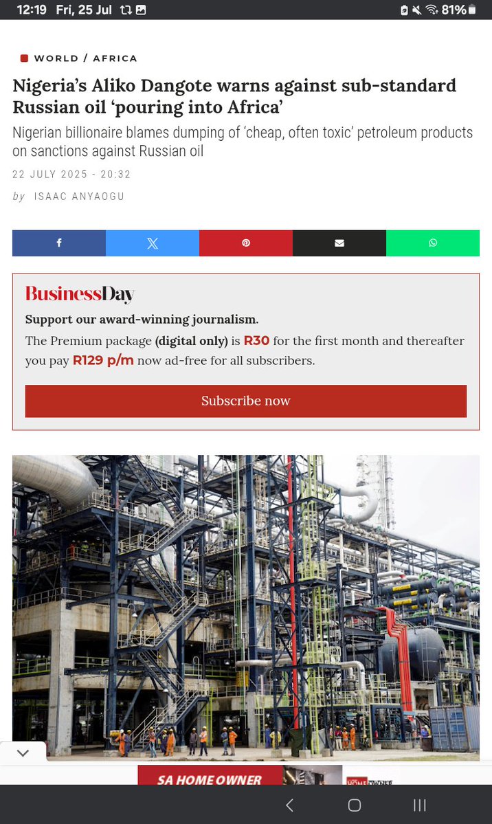 TaljaardNa82363's tweet image. Russia pouring sub standard oil in Nigeria
US sends crude to Nigeria