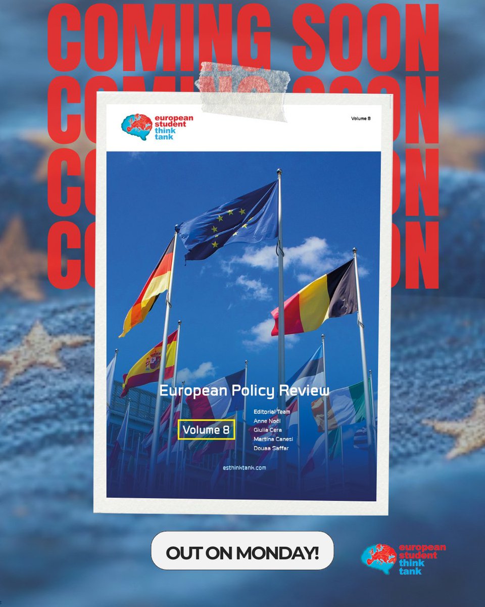 Coming This Monday: The European Policy Review – Volume 8. 
This year’s theme: 'The Future of the EU Enlargement Process'. Featuring contributions from nine young researchers from across the EU

📅 Launches Monday - stay tuned!

#EuropeanPolicyReview #EUEnlargement #EPRVolume8