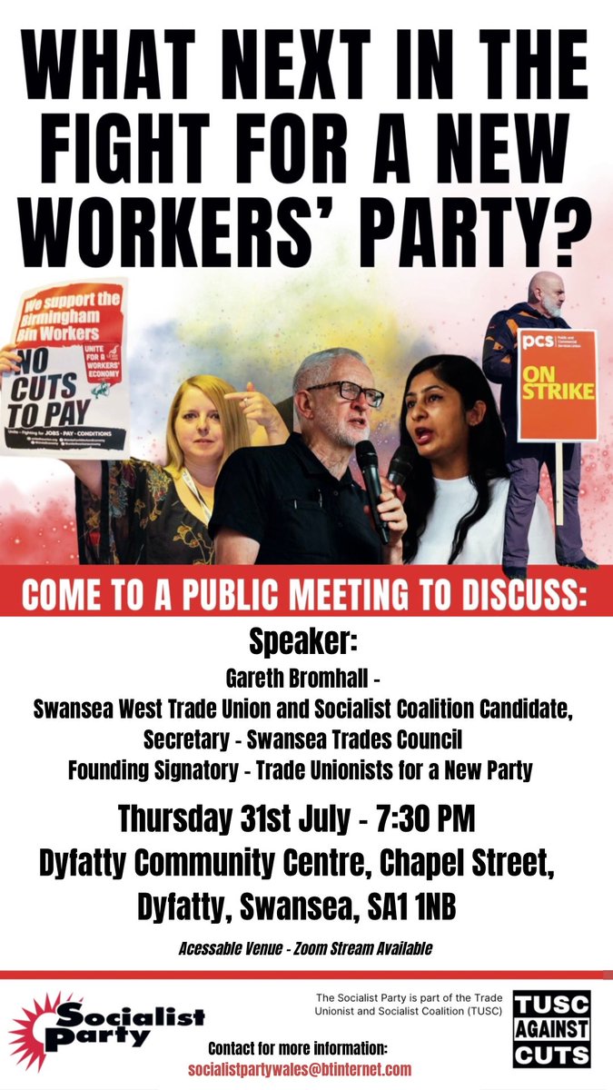 #swansea #YourParty #Corbyn #ZarahSultana
#newworkersparty #socialist #tradeunion #tusc