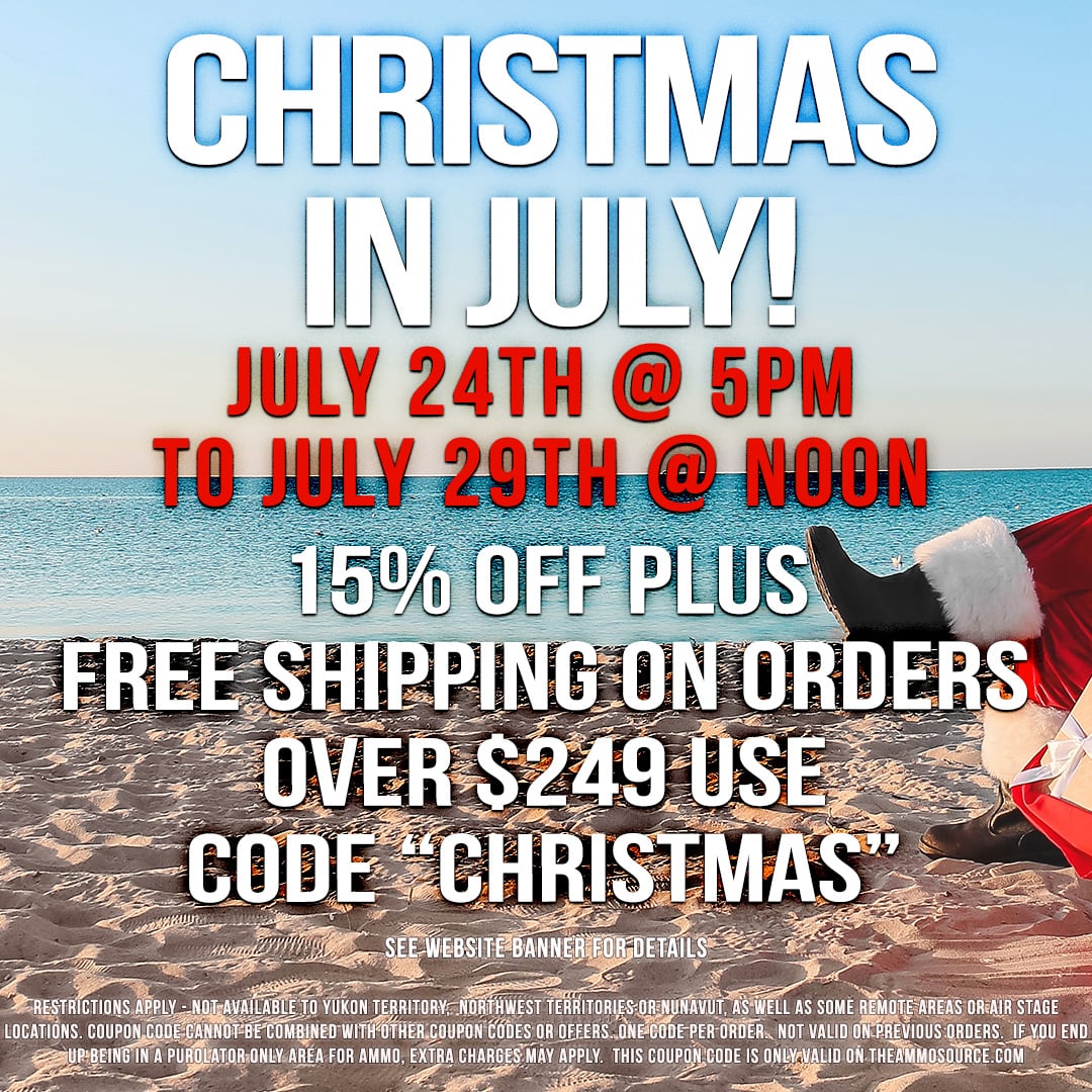 theammosource's tweet image. It's Christmas in July on SFRC - theammosource.com!
Save 15% and get free shipping on orders $249+ until July 29th at noon by using the code 'CHRISTMAS' at checkout. Some restrictions apply.