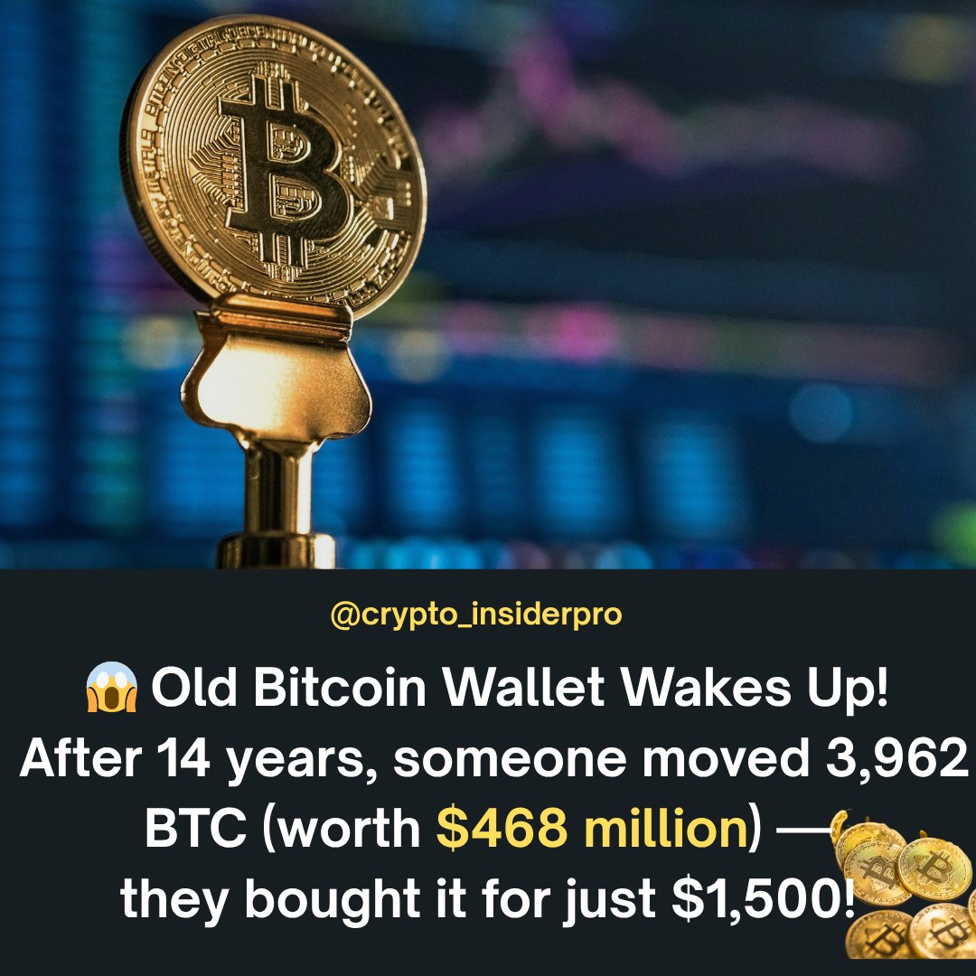 Legendary Bitcoin Wallet Wakes Up After 14 Years!
Back in 2010, someone spent just $1,500 to buy 3,962 BTC — fast forward to today, that same stash is now worth a mind-blowing $468 MILLION! 💸🚀
#Bitcoin #CryptoNews #BTC #WhaleAlert #OldWallet #CryptoCommunity #HODL