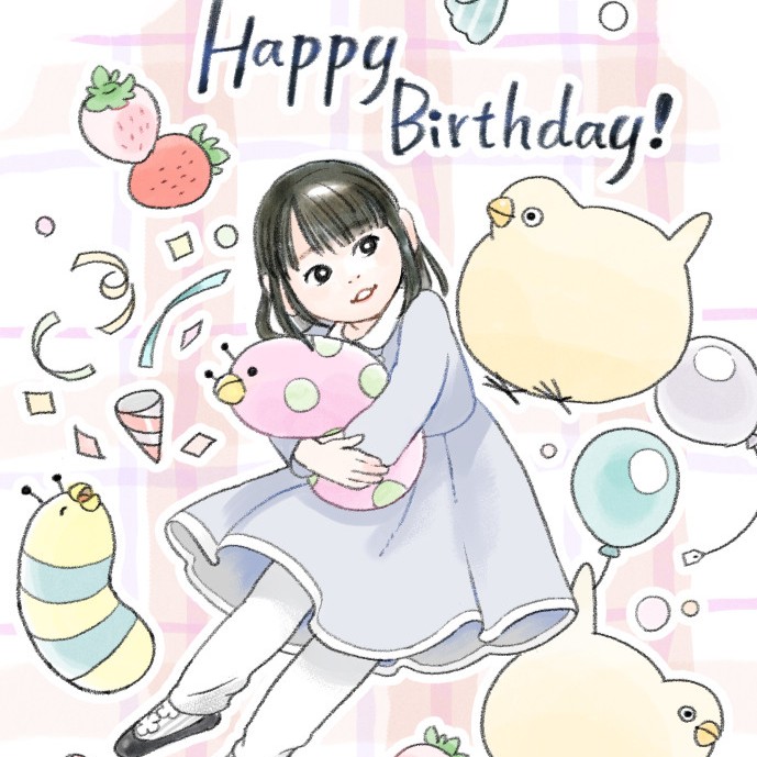 ddddolly's tweet image. 依頼で描いた絵です。ハッピバースデイ！
