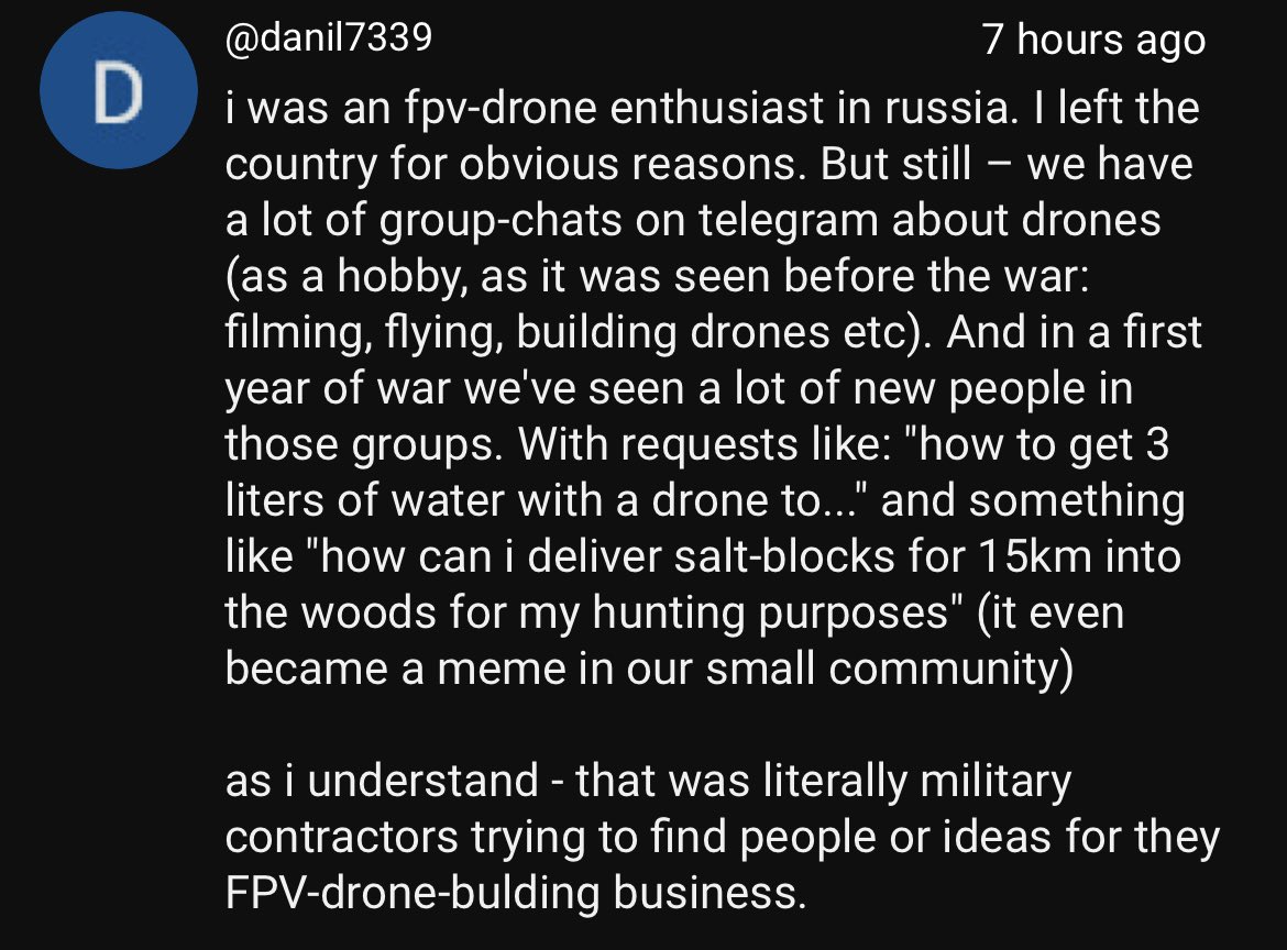 tashurkevich's tweet image. When @christogrozev and I were investigating, many people told me exactly this: it all started with simple questions like ‘how to deliver water by drone’. That’s how adults slowly pull kids into the Russian war machine.
m.youtube.com/watch?v=fyGdDK…