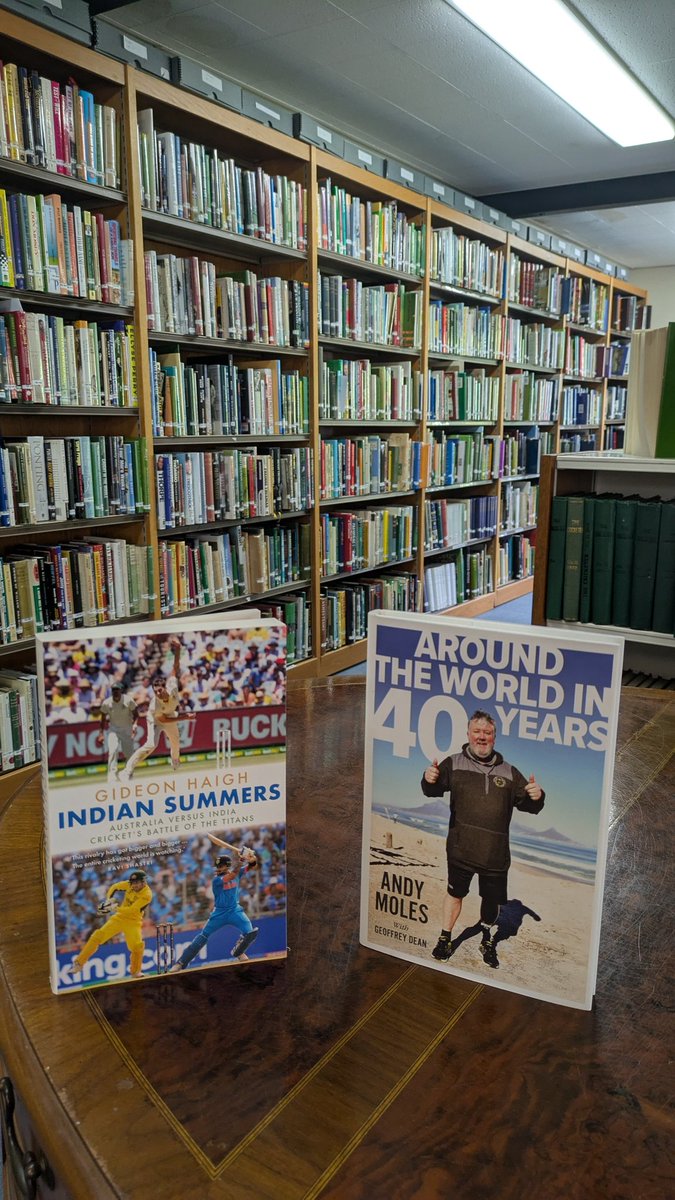 archivist_al's tweet image. Latest books in the @MCCOfficial library, a collection of writing is by the great Gideon Haigh on Australia vs India & an inspiring biography by player and international coach Andy Moles @FairfieldBooks_