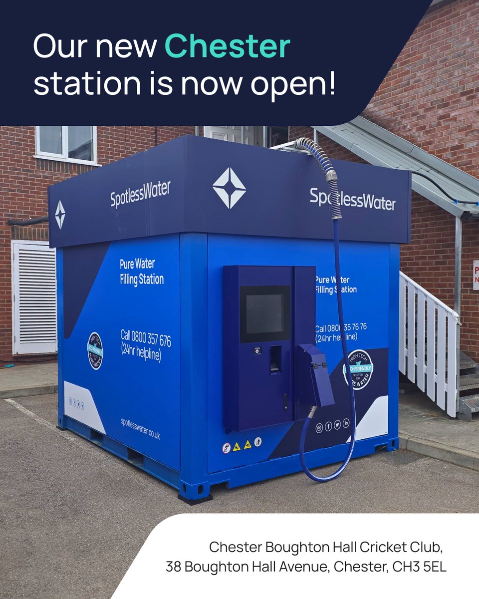 Exciting news! We’re thrilled to announce that our new Chester station is now live 🎉

Find out more: ow.ly/NJoF50Wv9MN

#Chester #SpotlessWater #ultrapurewater #valeting #detailing #cardetailer #windowcleaning #solarpanelcleaning #aquarium #fishkeeping #beekeeping