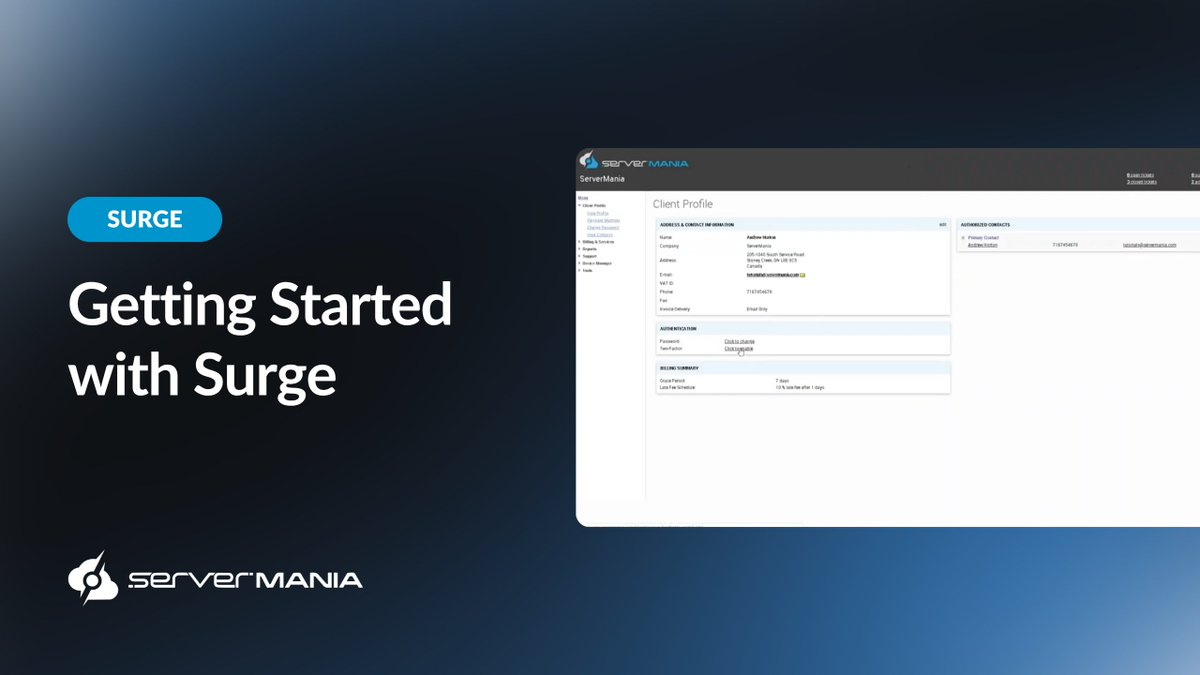 Explore our Surge Control Panel 💡

View our step-by-step guides from getting started and billing to reverse DNS, Java KVM, and more!

Watch the full series here: servermania.com/kb/articles/su…

#ServerManagement #ServerMania