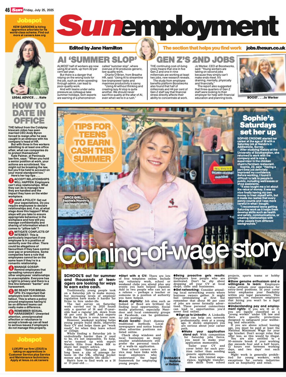 👩‍💼 Fewer than a quarter of UK teens have a Saturday job, as legislation makes it tough for employers to take them on. Here's how to getting hired at 16 or 17. 
thesun.co.uk/money/35988224…

#Sunemployment #JaneonJobs