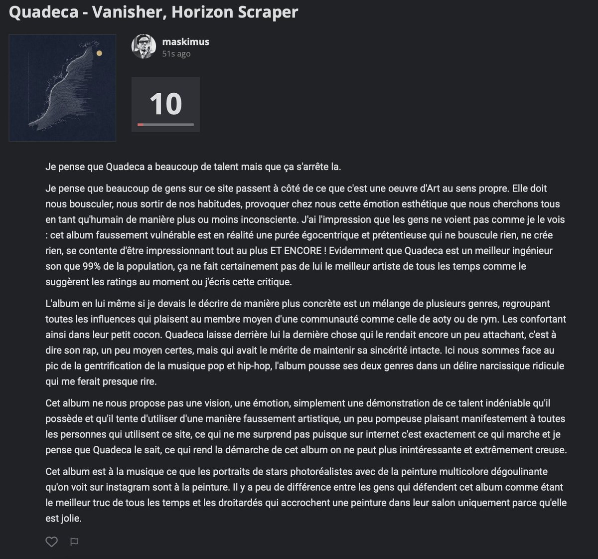 maxime_drdn's tweet image. Le nouvel album de Quadeca...