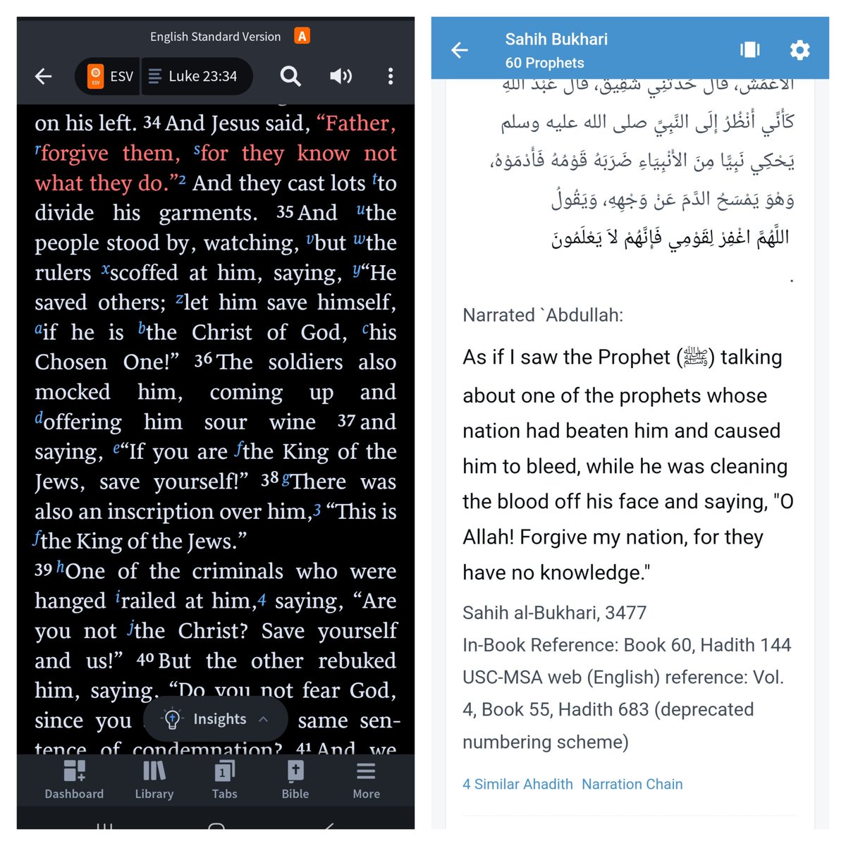 Apologetics941's tweet image. Islam definitely never plagiarized from the Bible.
Ever.
Ever ever......