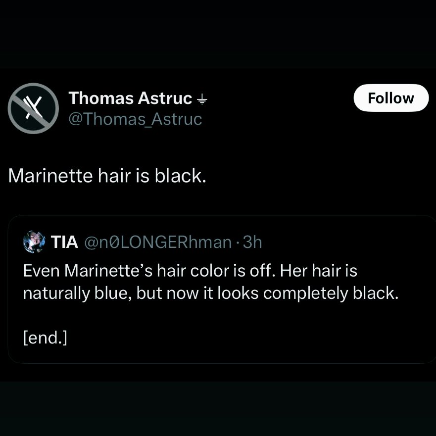 taysaugust's tweet image. marinette black hair truthers we have officially won