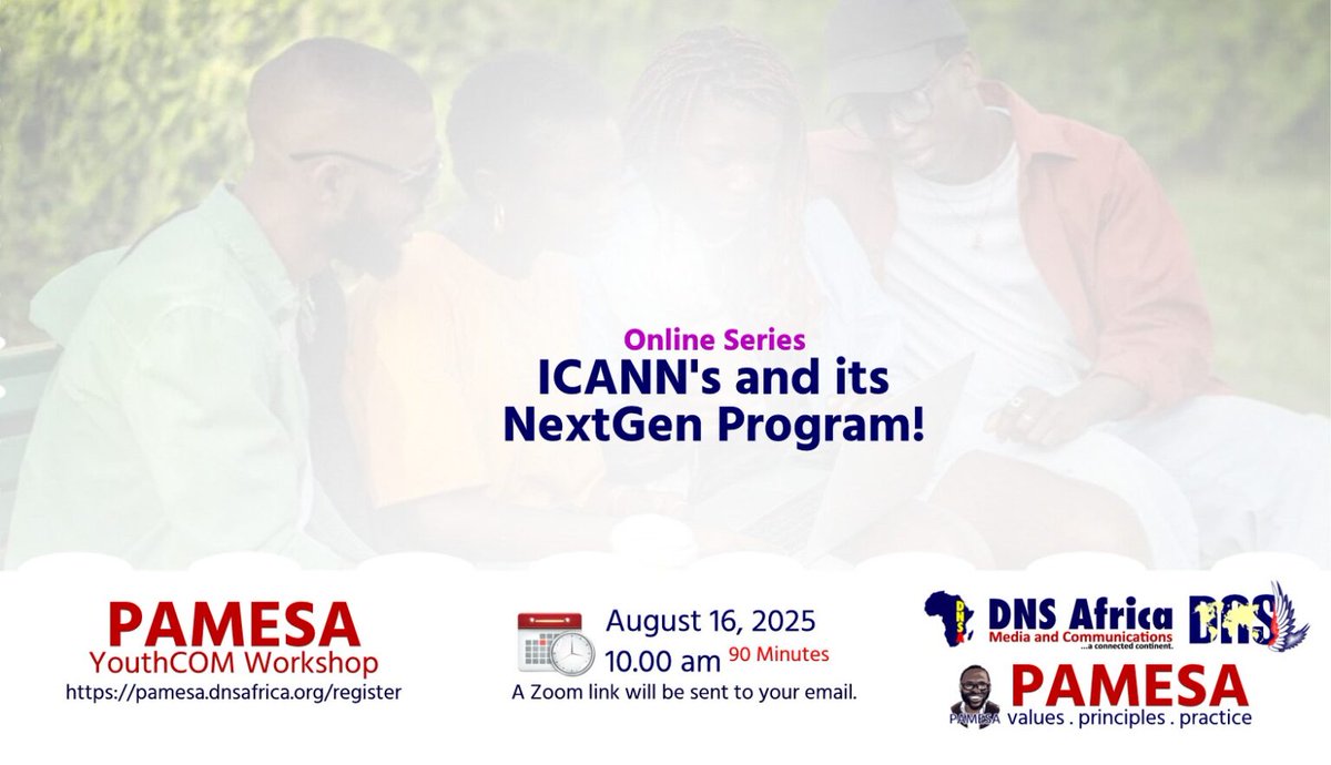 dnsaworks's tweet photo. Are you a young, aspiring leader passionate about the future of the internet? Do you want to shape global internet policies and connect with a worldwide community of experts? Then look no further! Register now.

https://t.co/K5mQWAXNSF 

@dnsafrica @dnsafricatv @darcgoals https://t.co/hzucNUyX87
