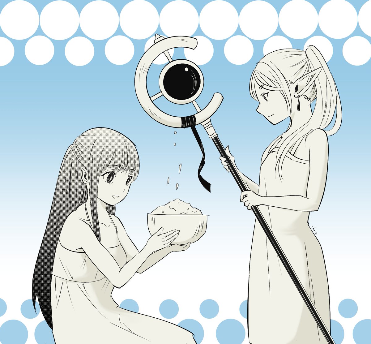 toshuyu's tweet image. ちょうどかき氷の日らしい
#フリーレンFA