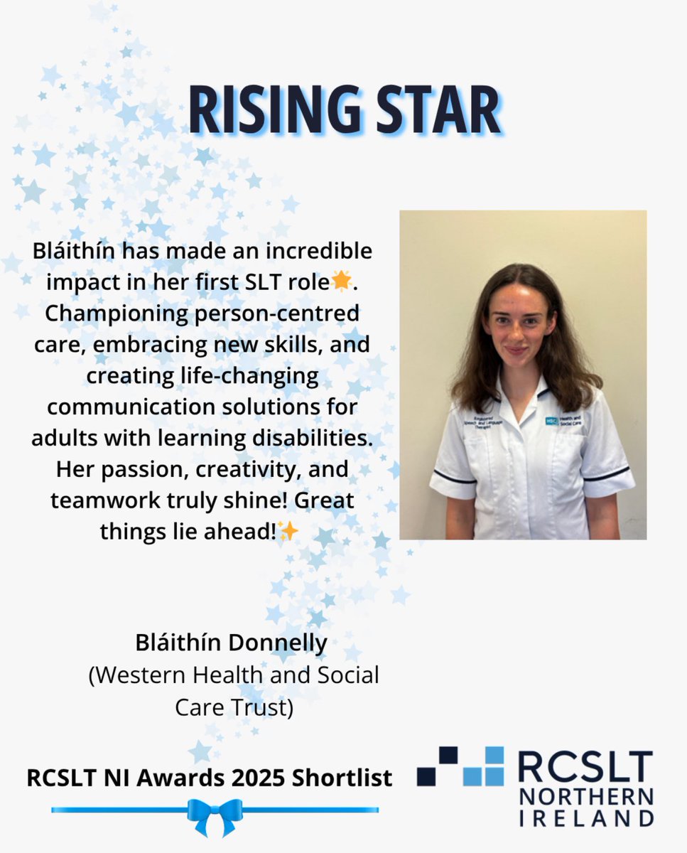 RCSLTNI's tweet image. Meet our Rising Stars ✨
Blaithin and Inca - we hope you are so proud to have been shortlisted! The judges were overwhelmed by your passion and commitment to the profession and know there are great things ahead for you both!
Looking forward to meeting you at the awards!