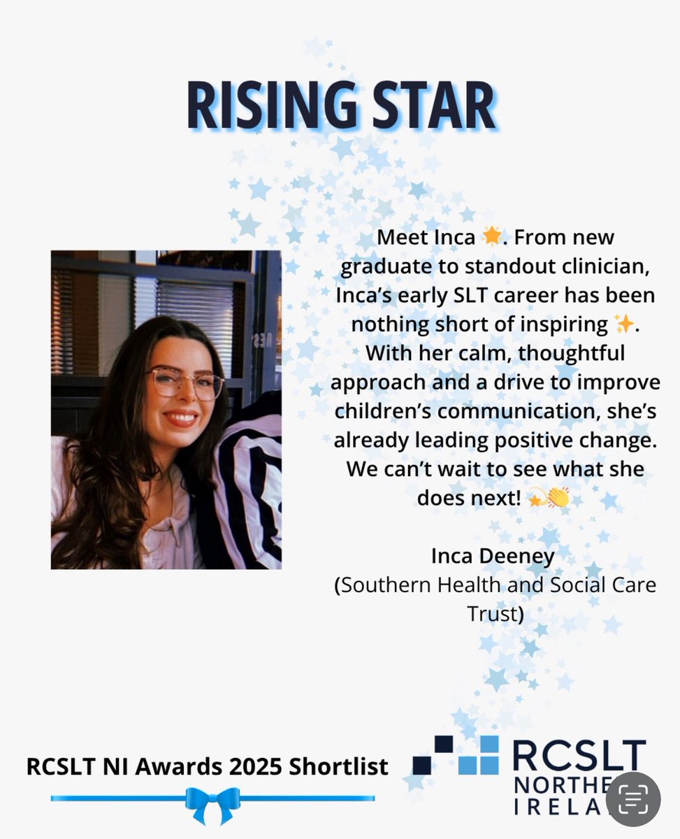 RCSLTNI's tweet image. Meet our Rising Stars ✨
Blaithin and Inca - we hope you are so proud to have been shortlisted! The judges were overwhelmed by your passion and commitment to the profession and know there are great things ahead for you both!
Looking forward to meeting you at the awards!