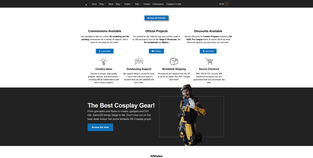 Andarne_'s tweet image. My site's received a facelift!
I've taken feedback over the years I've been running DARNY3D.COM, and made some changes so you see and experience my site better.
Now you can see the latest 'Meet the Cosplayer' articles, better categories and relevant info.