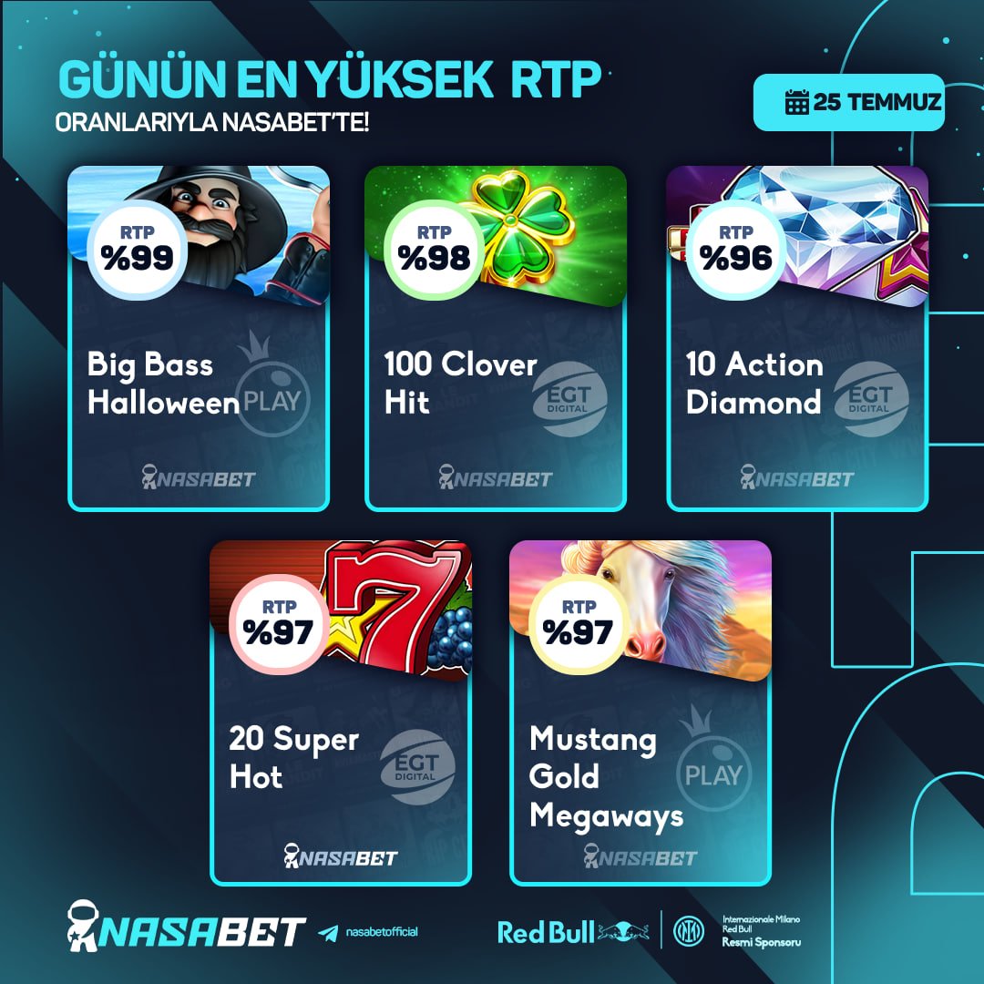 🍀 GÜNÜN EN YÜKSEK RTP'Lİ OYUNLARI NASABET'TE ! 

💲 HER GÜN PAYLAŞILACAK EN YÜKSEK KAZANDIRMA ORANINA SAHİP OYUNLARI DENE KAZAN ÇEK ! 

SADECE NASABET'TE

🍀 ŞANSIN MERKEZİNE HOŞGELDİN !

👉 t2m.co/nasatwitter