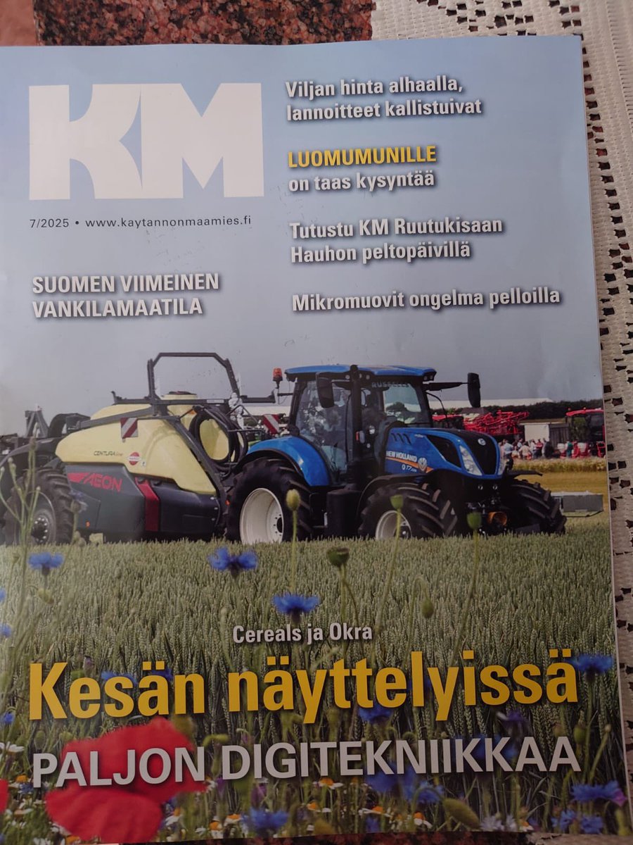 Annaleena Ylhäinen 🇫🇮🇺🇦 (@aylhainen) on Twitter photo Heinäkuun <a href="/KMaamies/">Käytännön Maamies</a> on näyttelynumero. Puhetta myös lannoitteiden hinnoista ja mainostetaan ensi kesän syysvehnän #satokisa2026! Heinäkuun <a href="/KMaamies/">Käytännön Maamies</a> on näyttelynumero. Puhetta myös lannoitteiden hinnoista ja mainostetaan ensi kesän syysvehnän #satokisa2026!