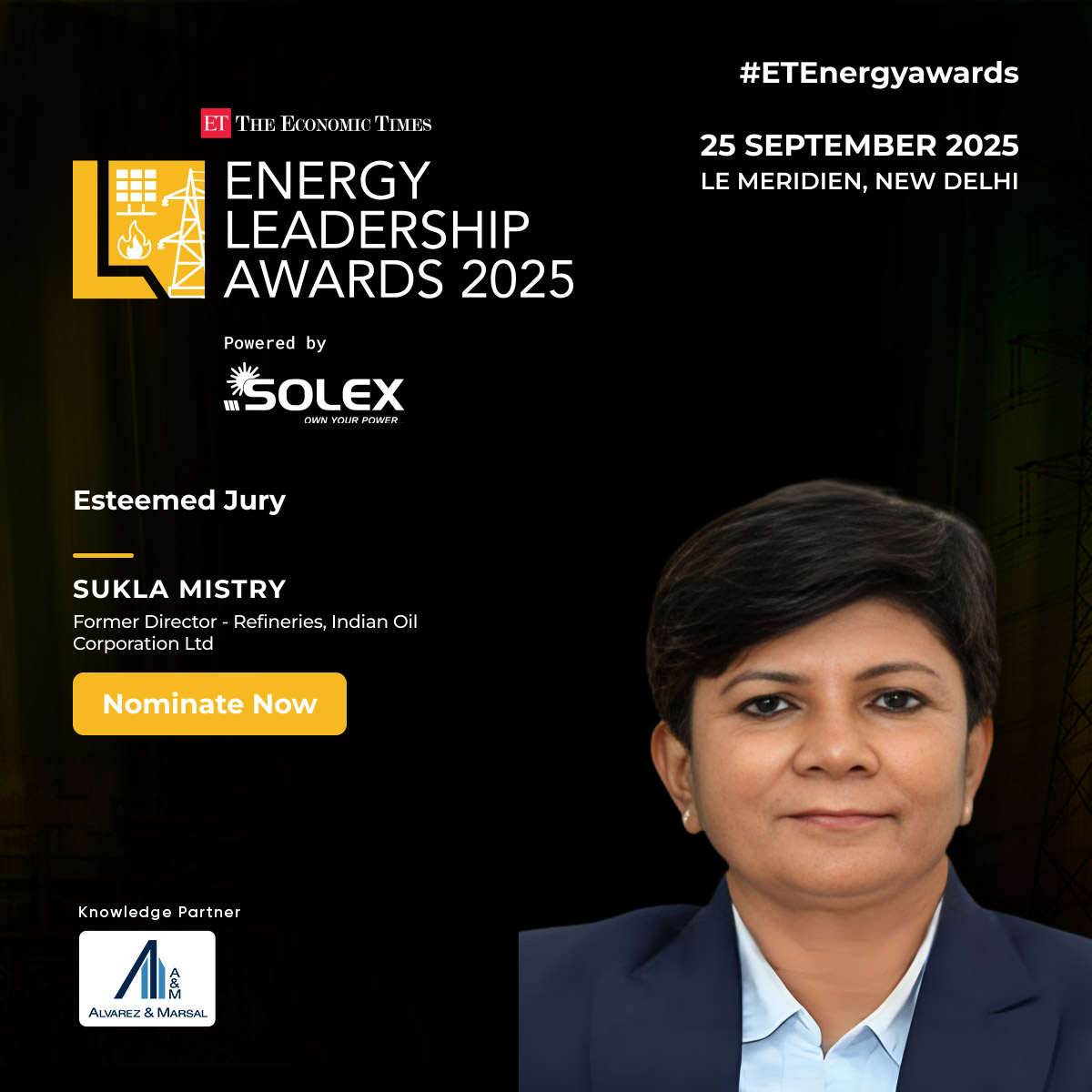 ETEnergyWorld's tweet image. A respected leader and changemaker, Sukla Mistry, Former Director - Refineries, @IndianOilcl brings unmatched expertise and industry insight to the ET Energy Leadership Awards 2025.
Nominate now: energy.economictimes.indiatimes.com/energy-leaders…
#ETEnergyAwards #ETEnergyleadership
