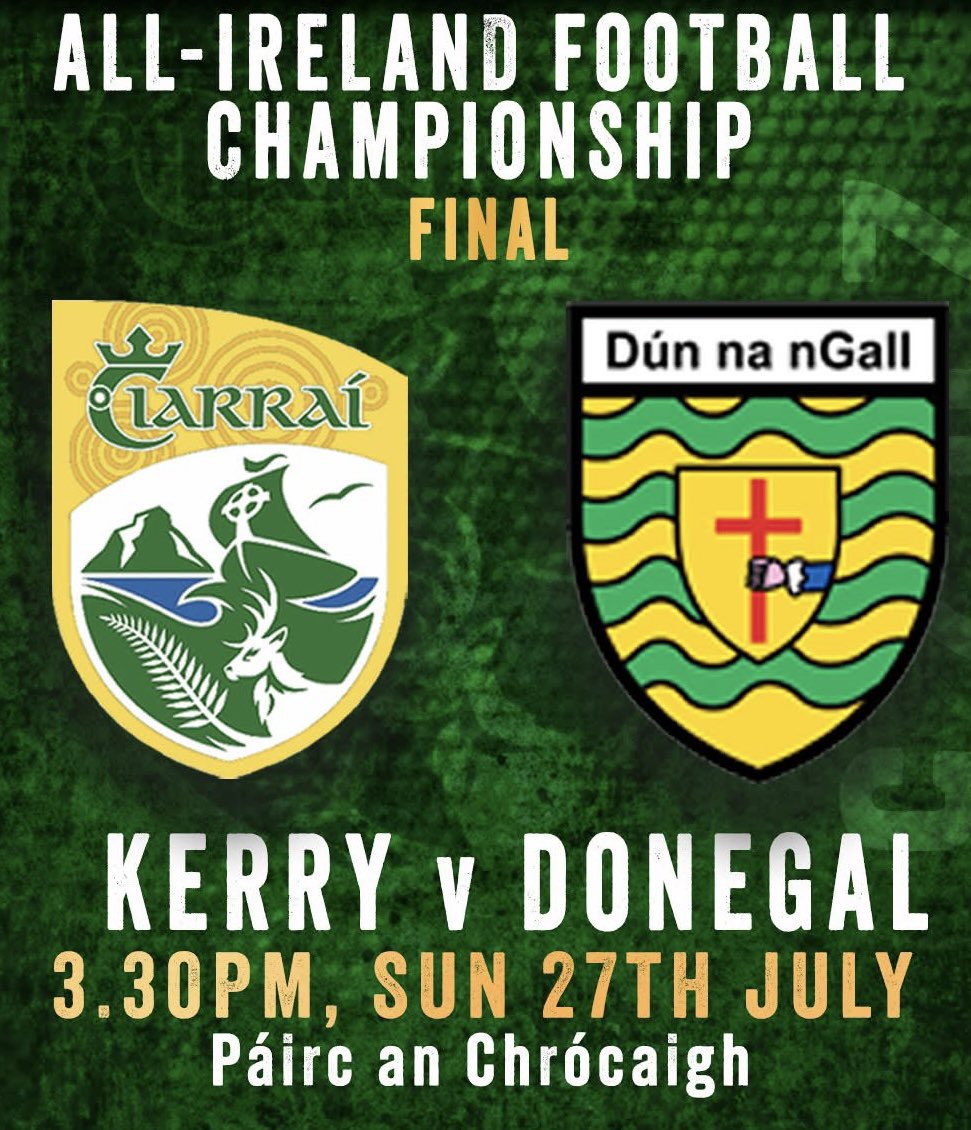 Last chance to enter! Win All Ireland Football tickets here. Raffle draw at 7pm;

galabid.com/allirelandfinal