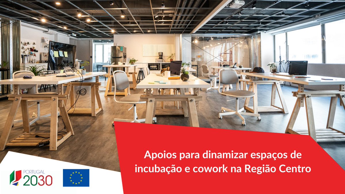 🏗️ Apoios abertos para incubadoras e espaços de cowork na Região Centro!

Candidaturas até 28/12/2026 para Autarquias e CIM da NUTS II Centro.

💼 Criação, expansão ou requalificação de espaços de apoio ao empreendedorismo.

🔗 tinyurl.com/centro-cowork