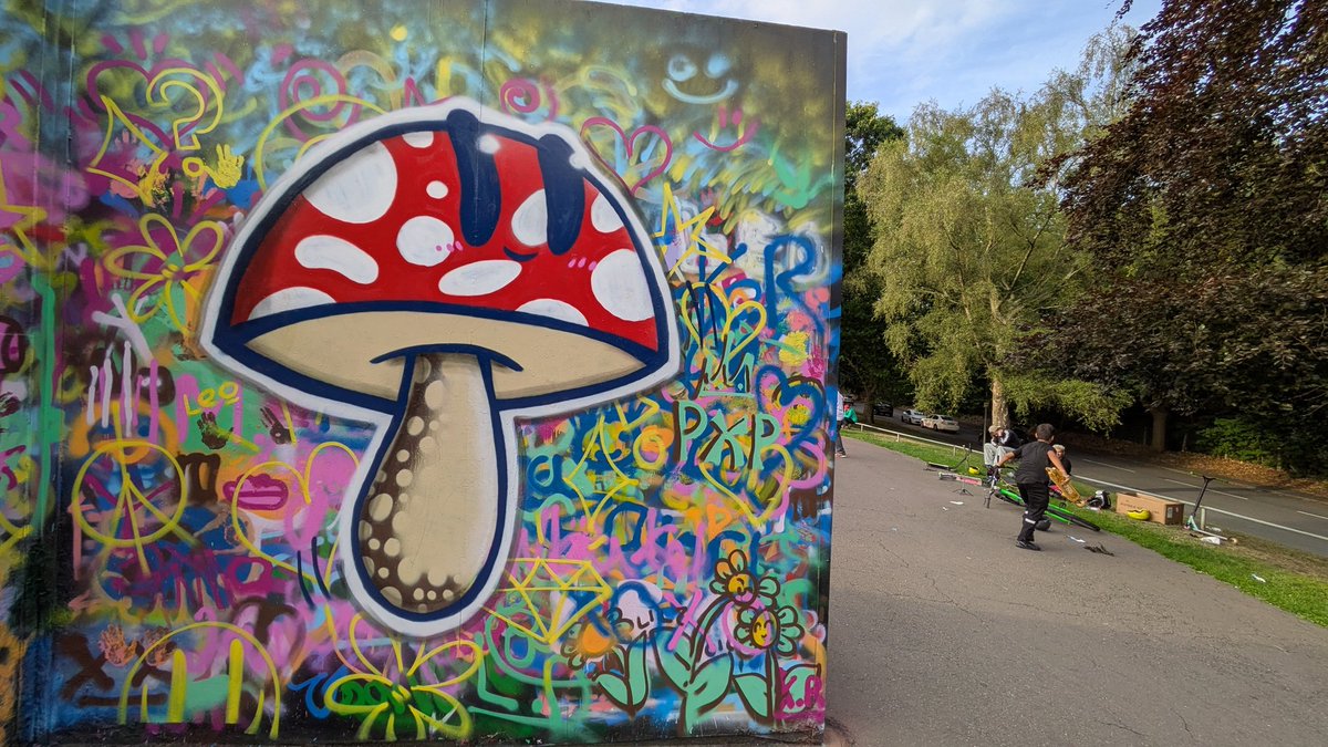 Lots of fun at our first week of graffiti workshops with <a href="/SandwellYouth/">Sandwell Youth Service</a> throwing down loads of colour at the skatepark 🎨 <a href="/sandwellcouncil/">Sandwell Council</a> #summer #art #community #create