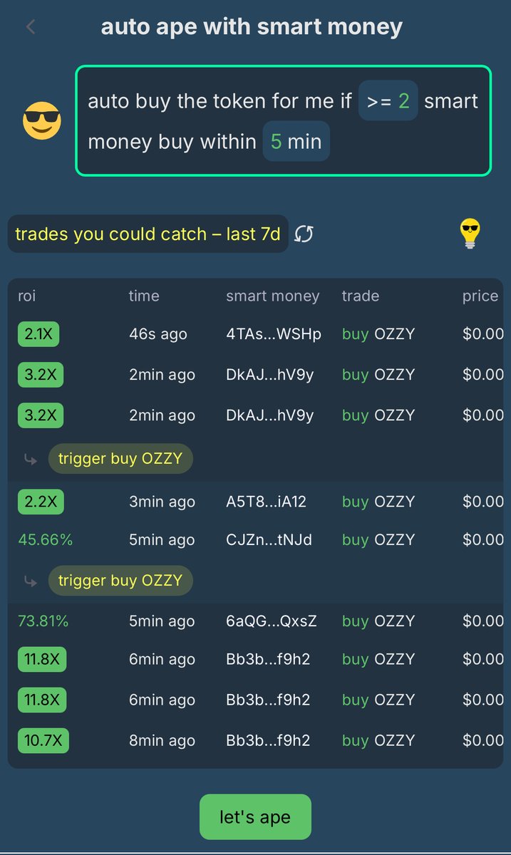 Kyle (@kylethelu) on Twitter photo spent the week rebuilding <a href="/sizzles_fun/">sizzles.fun🍳 (formerly Candlestick)</a> trade infra
too many take profit orders in the 'Auto Ape w/ Smart Money' queue were freezing the system.
all fixed now. Restarting testing… oh, what’s this $OZZY?
we build, test, and release what we use ourselves. spent the week rebuilding <a href="/sizzles_fun/">sizzles.fun🍳 (formerly Candlestick)</a> trade infra
too many take profit orders in the 'Auto Ape w/ Smart Money' queue were freezing the system.
all fixed now. Restarting testing… oh, what’s this $OZZY?
we build, test, and release what we use ourselves.