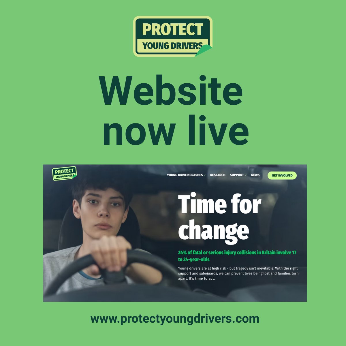 Delighted to announce that protectyoungdrivers.com is now live - a shared, evidence-based resource for all organisations committed to reducing young driver crashes in the UK.
Explore, link, share, support.
#ProtectYoungDrivers #RoadSafety #VisionZero #GraduatedDrivingLicensing