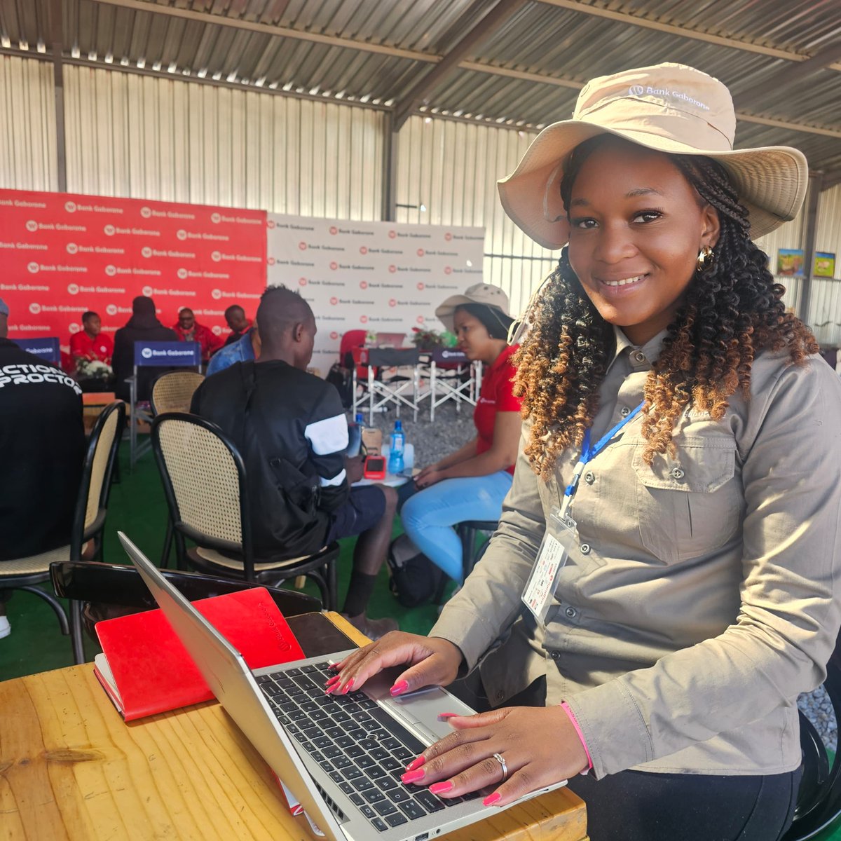 BankGaborone's tweet photo. Our team is red and ready to grow your business!
Visit the Bank Gaborone stall at the Ghanzi Show today.
#Easy2Pay #Cashout@POS #VehicleAssetFinance #SME #WorkingCapitalSolutions #AgricSolutions #DigitalSolutions #PaymentSolutions #ATM #FX #SureSave #BankingApp #Agricinsurance #TobetsaMobileApp #PropertyFinance