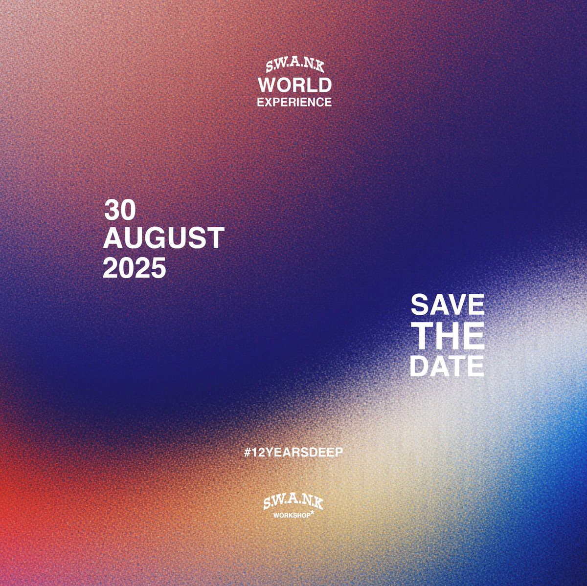 The S.W.A.N.K WORLD EXPERIENCE

SAVE THE DATE!

THIS EVENT IS A CELEBRATION MILESTONE IN S.W.A.N.K's 12th ANNIVERSARY. 

*NB: ALL TICKET PURCHASES COME WITH S.W.A.N.K DIY MERCH. 

PHASE 1: EARLY BIRD TICKETS NOW AVAILABLE:
quicket.co.za/events/327810-…

S.W.A.N.K is HUGE!
#12YEARDEEP
