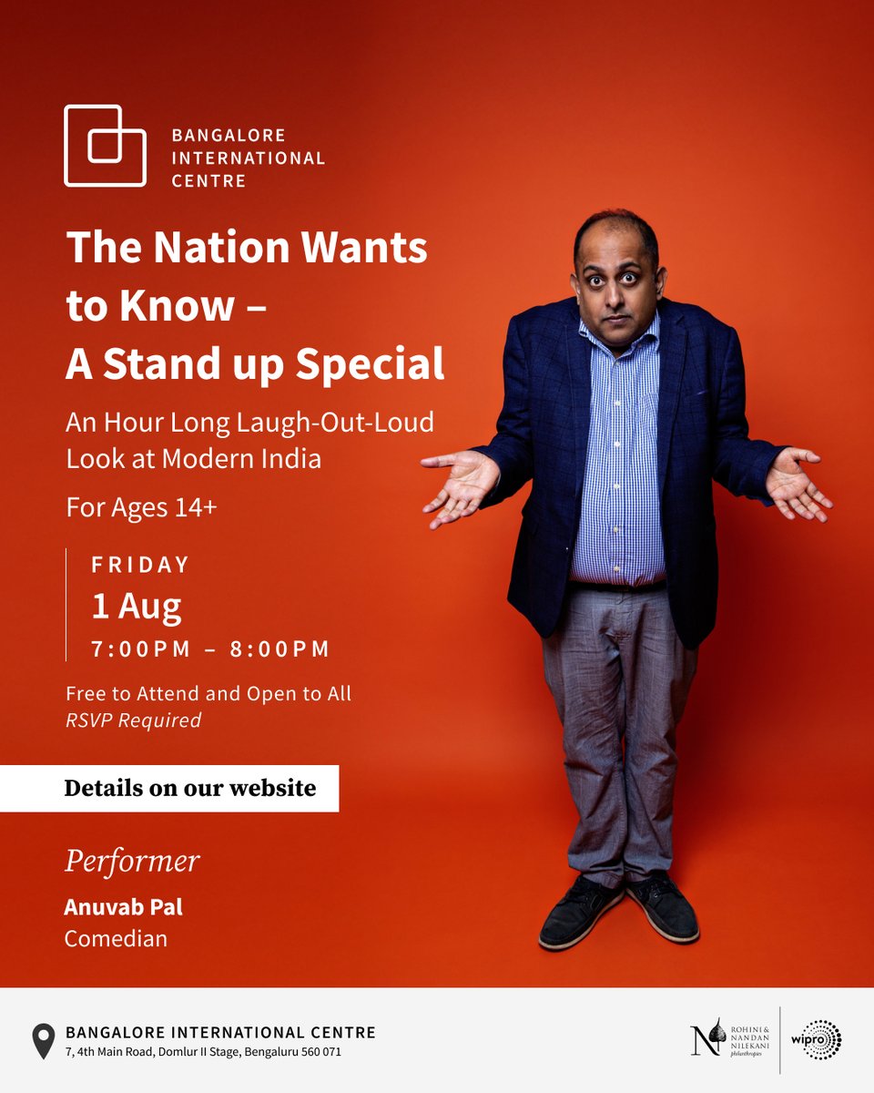 1ST AUGUST.
BANGALORE INTERNATIONAL CENTRE
bangaloreinternationalcentre.org/event/the-nati…